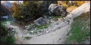 Leave the village, climb then turn then climb again