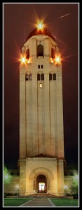 Stanford tower,  by night