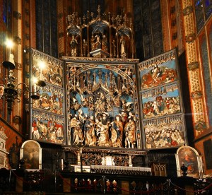 Detail, Huge Altar, St Mary's Basilica, Krakow, Poland